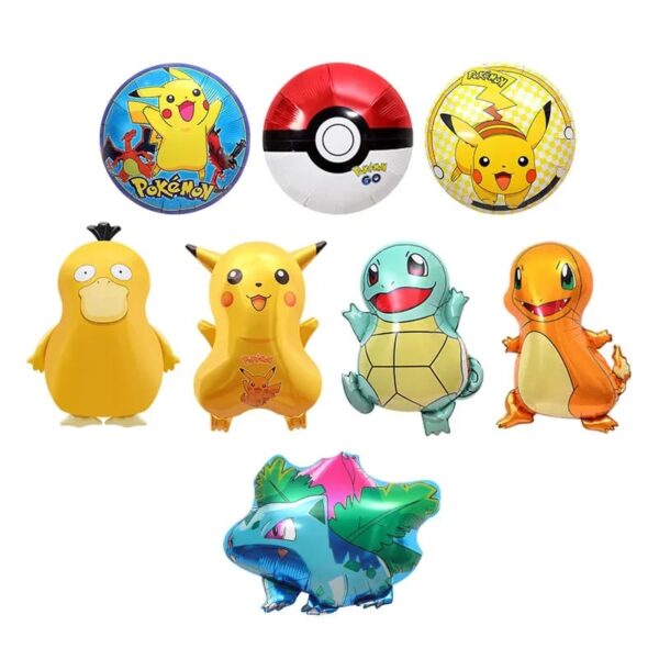 Set Globos Aluminio Pokémon 8 piezas Cumpleaños