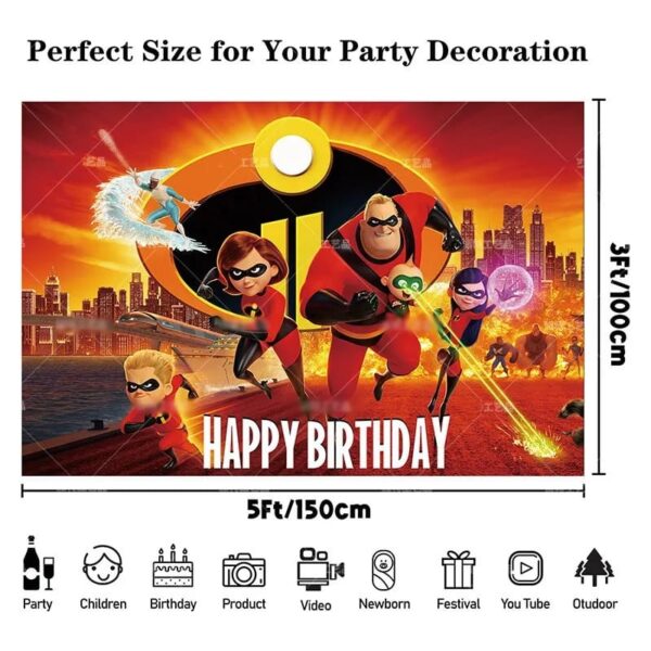 Set Globos Decorativo + Telón Los Increíbles - Imagen 2