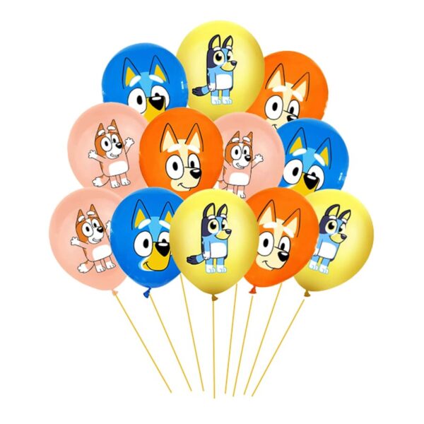 Pack 12 Globos Látex Bluey y Bingo mod 3