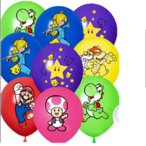 Pack 12 Globos Látex Mario Bross