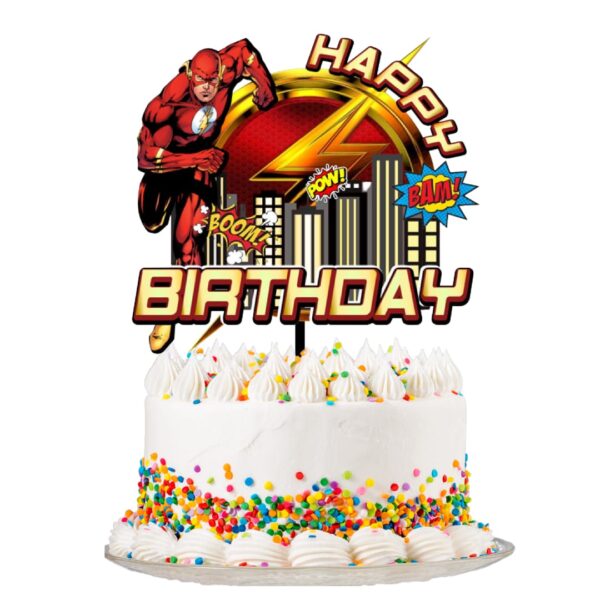 Topper para Torta Cumpleaños Flash ( Superheroes)