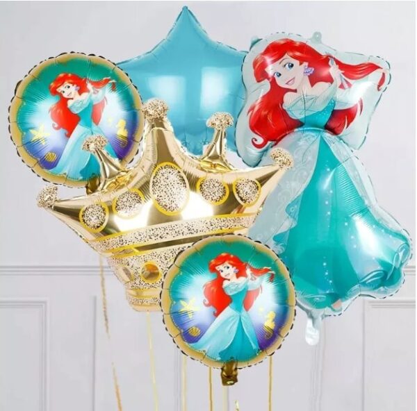 Set Globos Aluminio Decorativo para Cumpleaños La Sirenita (Princesas Disney)