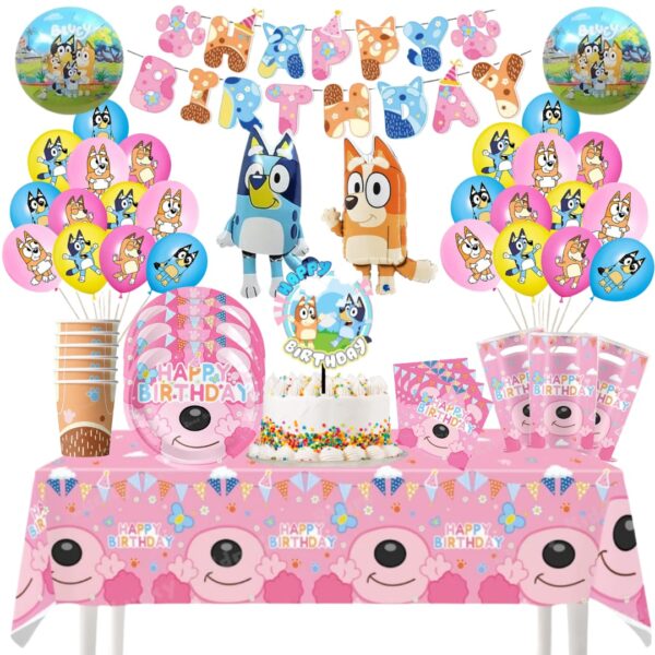 Globos Cotillón Decorativo Cumpleaños Bluey y Bingo modelo 3