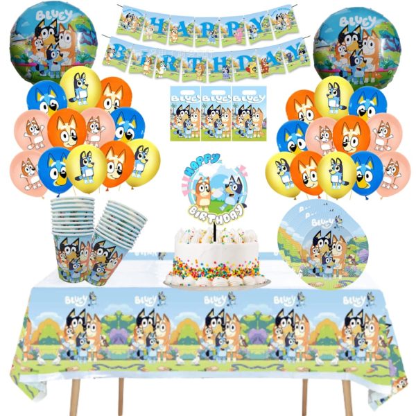 Globos Cotillon Decorativo Cumpleaños Bluey y Bingo modelo 4