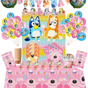 Cotillón Globos Decorativo Bluey y Bingo (Rosa)