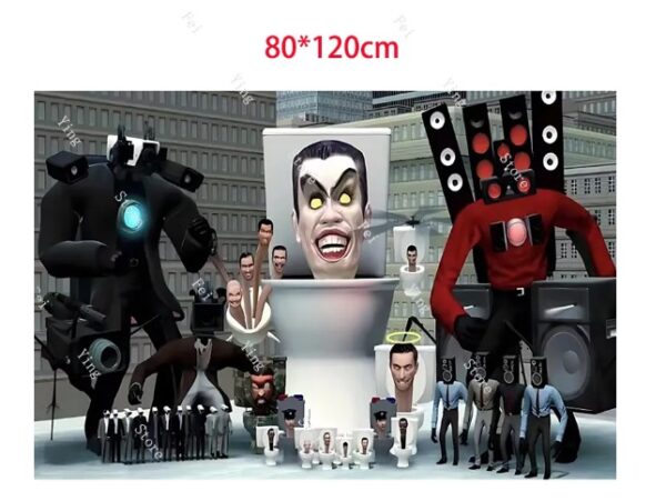 Set Decorativo con fondo telón Skibidi Toilet - Imagen 2