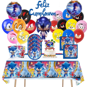 Globos Cotillón Decorativo Cumpleaños Sonic