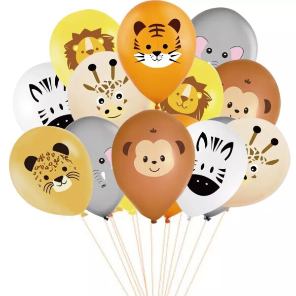 Pack Globos Látex Cumpleaños Animales Safari