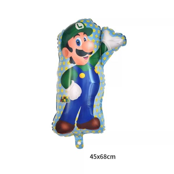Set Globos Aluminio + Látex Cumpleaños Mario Bros - Imagen 3