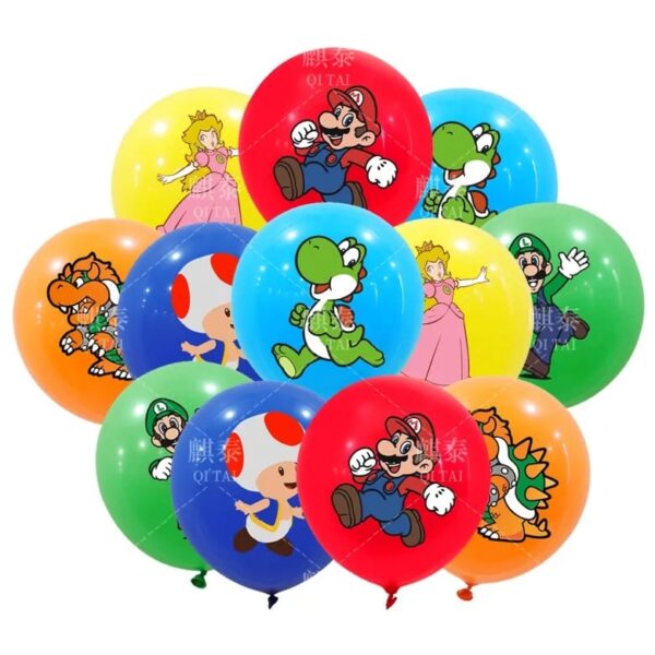 Set Globos Aluminio + Látex Cumpleaños Mario Bros - Imagen 2
