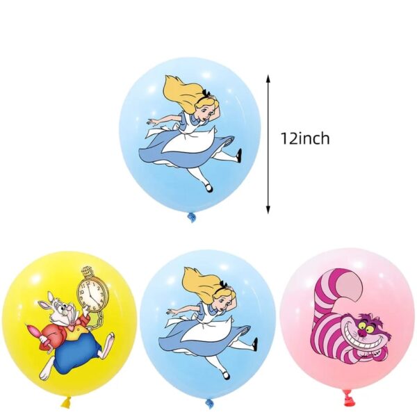 Pack 12 Globos látex Alicia en el país de las maravillas - Imagen 2