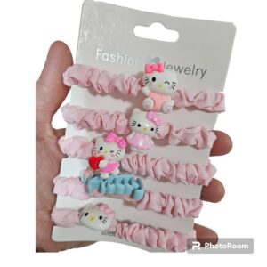 Set de Colets para el cabello Hello  Kitty 5 pzas.