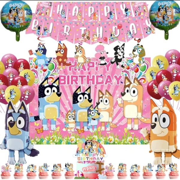 Set Decorativo + Telón Bluey y Bingo  mod 3