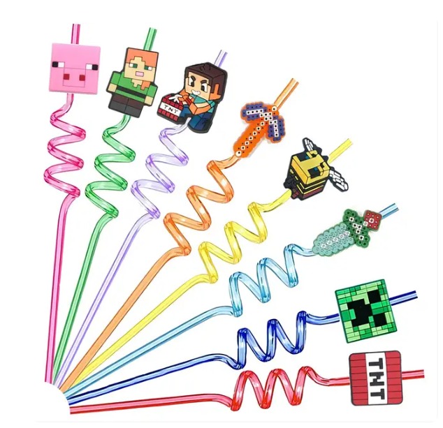 Bombilla Decorativa 10 unidades Reutilizable Cumpleaños Minecraft