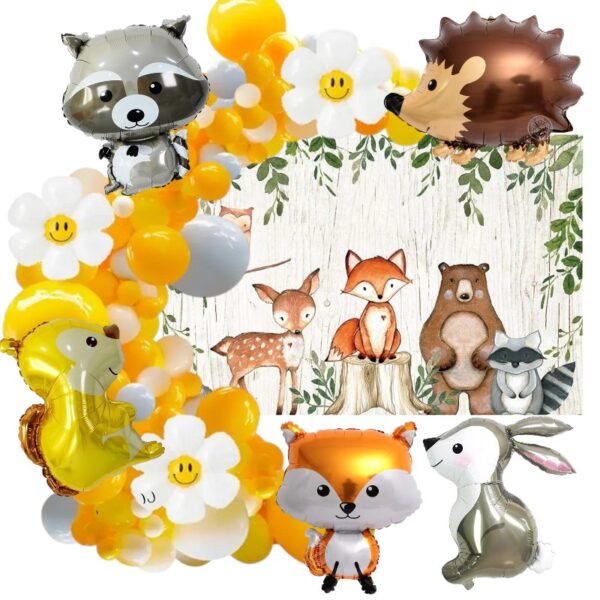 Kit de Arco Globos Decorativo Animales del Bosque 88 pza modelo 2