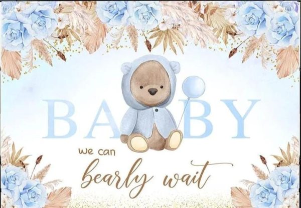 Kit de Arco Globos Decorativos + Fondo Telón Baby Shower (Azul) - Imagen 3