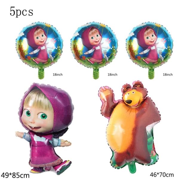 Set Globos + Banderín Masha - Imagen 2