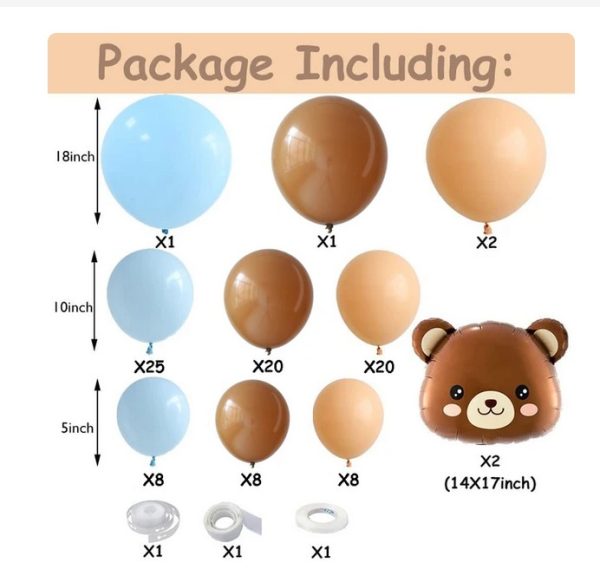Kit de Arco Globos Decorativos + Fondo Telón Baby Shower (Azul) - Imagen 2