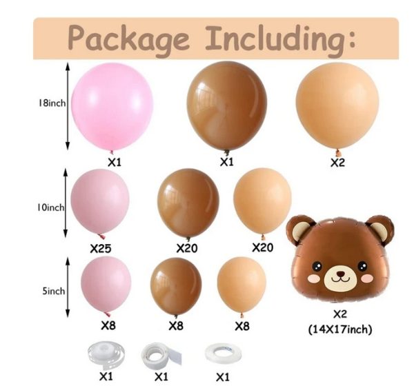 Kit de Arco Globos Decorativo + Fondo Telón Baby Shower (Rosa) - Imagen 2