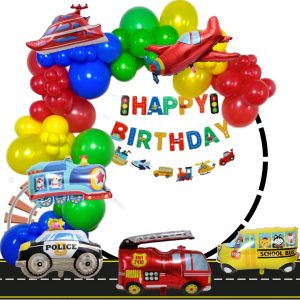 Kit de Arco Globos Decorativo VehĂculos de Transporte 53pzas