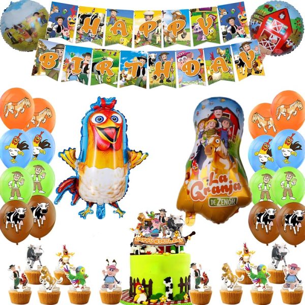 Set Decorativo Para Cumpleaños La Granja de Zenón (Animales de la Granja)