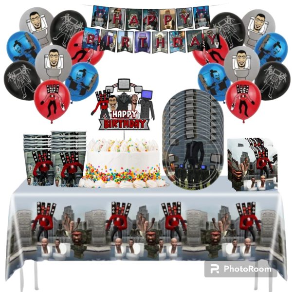 Globos Cotillón Decorativo Cumpleaños Skibidi Toilet