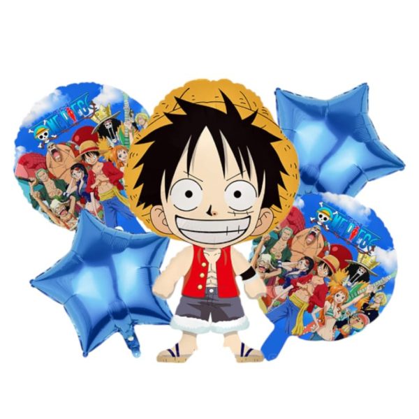 Set Globos Aluminio Cumpleaños One Piece 5 pza