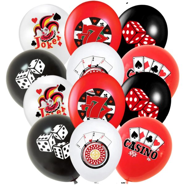Pack 12 Globos Látex Cumpleaños Casino