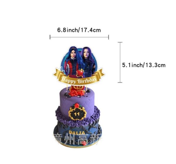 Set Decorativo + Fondo Telón Cumpleaños Descendientes - Imagen 4