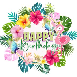 Topper para Torta cumpleaños (Hawaii/Verano/Tropical)
