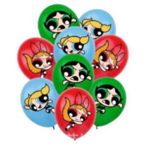 Pack 12 Globos Látex Las Chicas Superpóderosas
