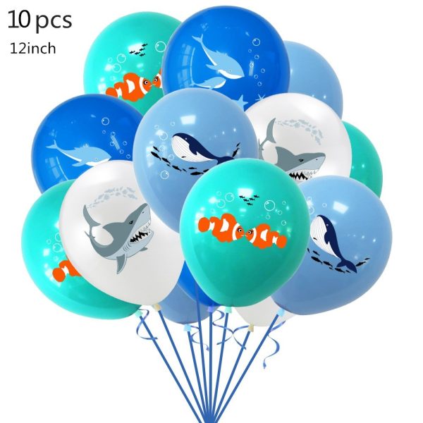 Pack 12 Globos Látex Mundo Marino