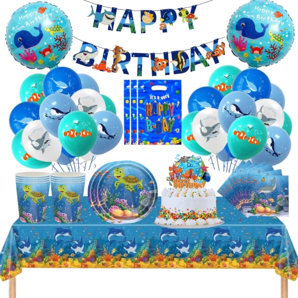 Cotillón Globos Decorativo Cumpleaños Mundo Marino