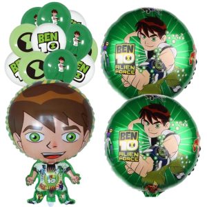 Set Globos Aluminio + Látex Cumpleaños Ben 10