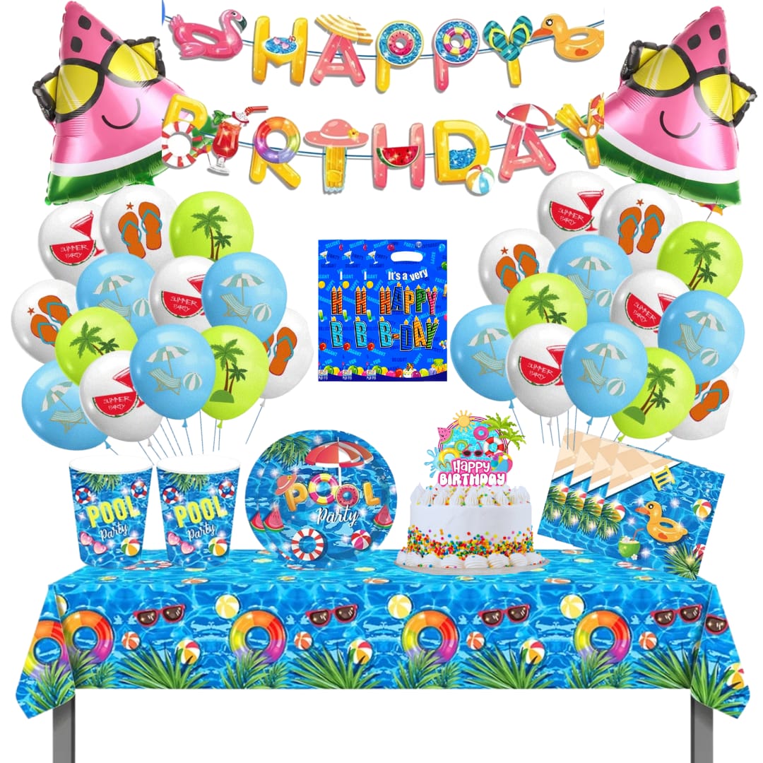 Cotillón Globos Decorativo Cumpleaños Pool Party