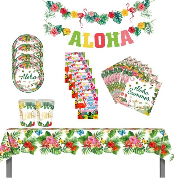 Cotillón Decorativo Cumpleaños Hawaiano (Tropical/Verano)
