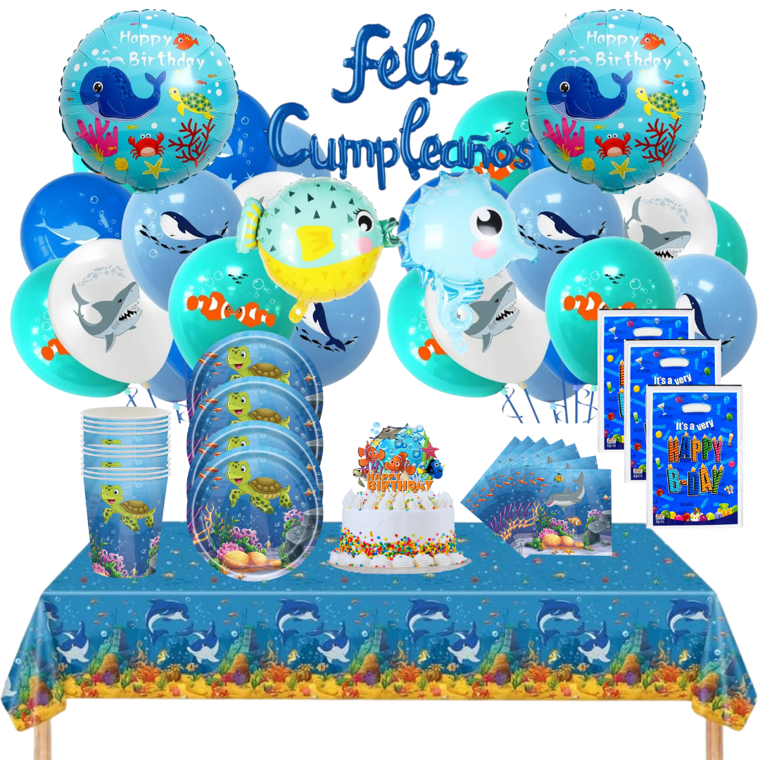 Cotillón Globos Decorativo Mundo Marino