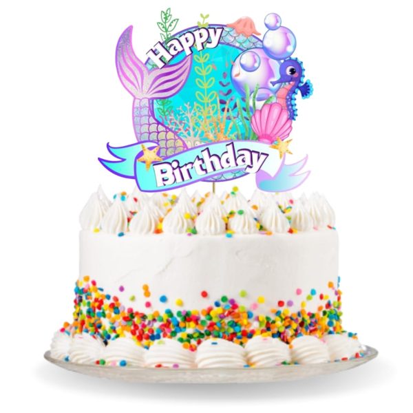 Topper Para torta de Cumpleaños Sirenita - Imagen 2