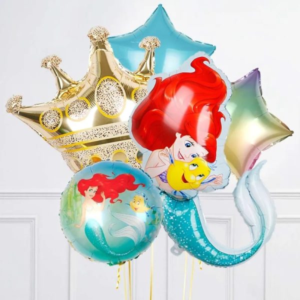 Set Globos Aluminio Decorativo Cumpleaños La sirenita mod 2