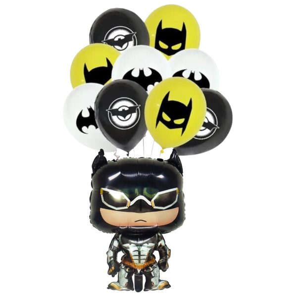 Set 12 Globos Látex Decorativo + Personaje Batman