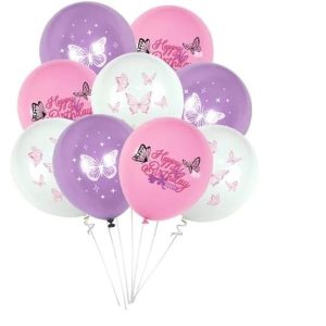 Pack 12 Globos Látex Mariposas