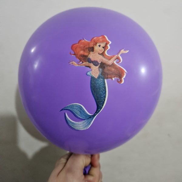 Pack 12 Globos Látex La Sirenita - Imagen 2