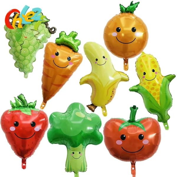 Set Globos aluminio Decorativo Vegetales 8pzas