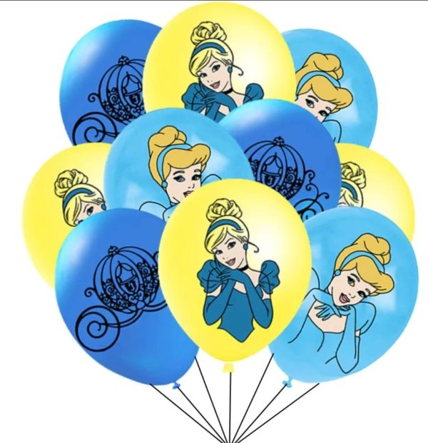 Pack 12 Globos Látex Cumpleaños Cenicienta