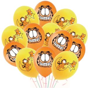 Pack 12 Globos Látex Cumpleaños Garfield