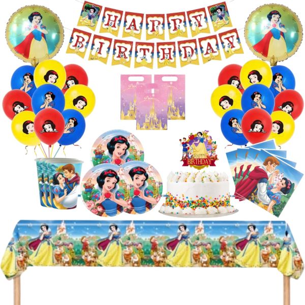Cotillón Globos Decorativo Cumpleaños Blanca nieves