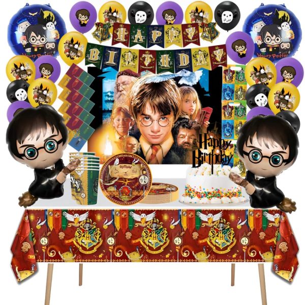 Cotillón Globos Decorativo + Fondo Telón Cumpleaños Harry Potter