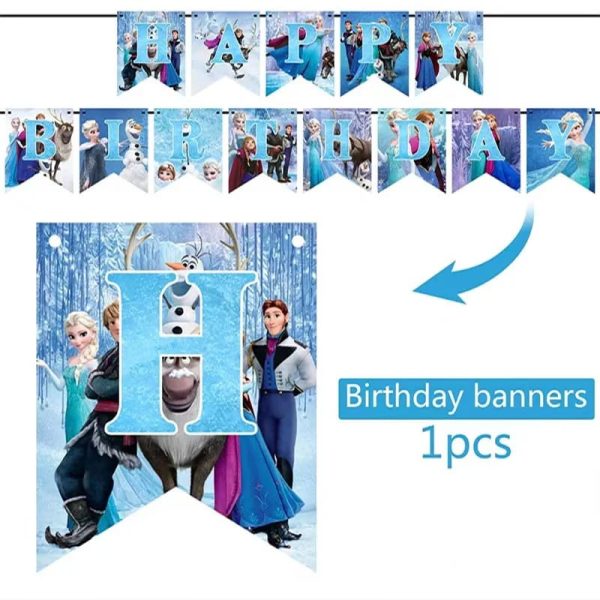 Cotillón Globos Decorativo + Fondo Telón Cumpleaños Frozen - Imagen 3