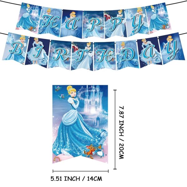 Cotillón Globos Decorativo + Fondo Telón Cumpleaños Cenicienta (princesa Disney) - Imagen 10