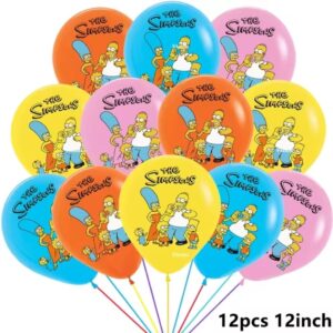 Pack 12 Globos Látex Los Simpson